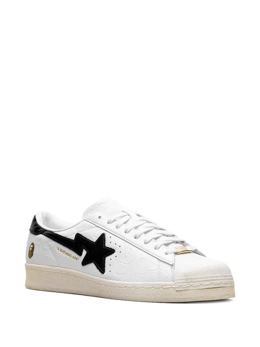 X A Bathing Ape Superstar Vintage White Black Sneakers
