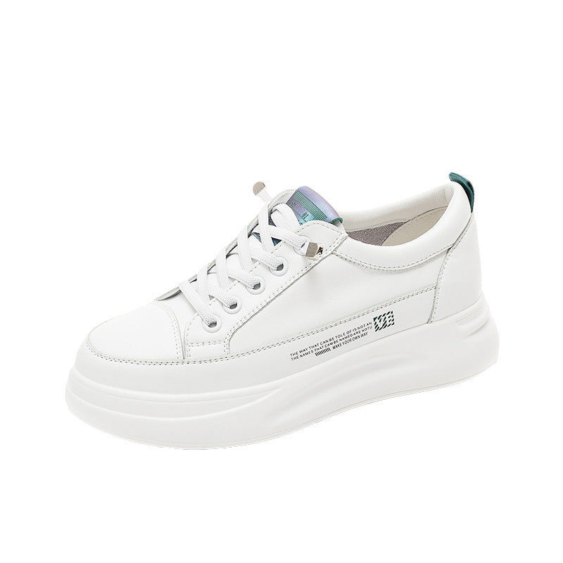 Women’s White Platform Sneakers – All-Match Thick-Soled Casual Sports Shoes