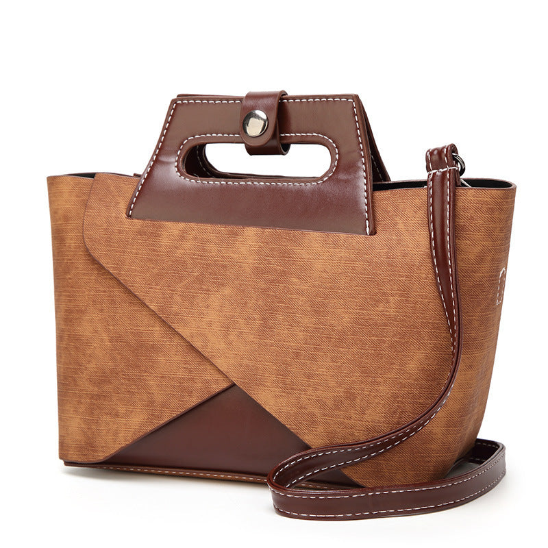 Retro Leather Handbag for Women | Portable Mother Bag & Crossbody Shoulder Bag | New Fashion from Guangzhou