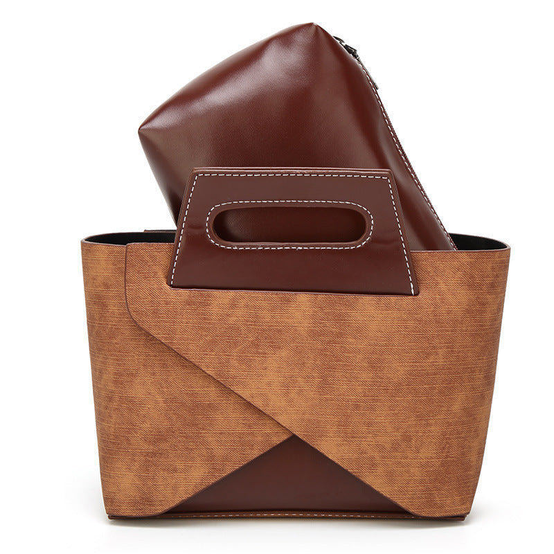 Retro Leather Handbag for Women | Portable Mother Bag & Crossbody Shoulder Bag | New Fashion from Guangzhou