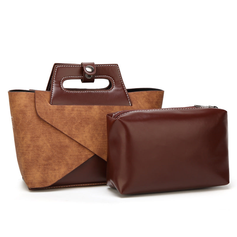 Retro Leather Handbag for Women | Portable Mother Bag & Crossbody Shoulder Bag | New Fashion from Guangzhou