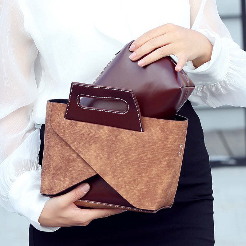 Retro Leather Handbag for Women | Portable Mother Bag & Crossbody Shoulder Bag | New Fashion from Guangzhou