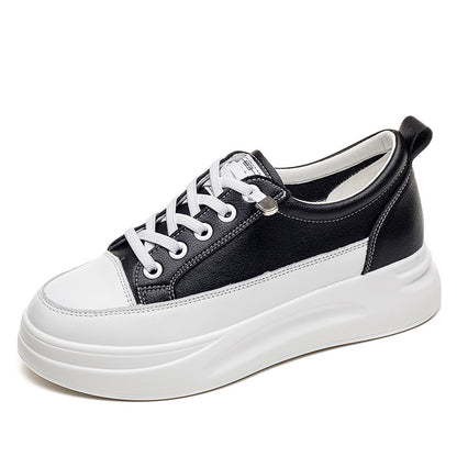 Women’s White Platform Sneakers – All-Match Thick-Soled Casual Sports Shoes