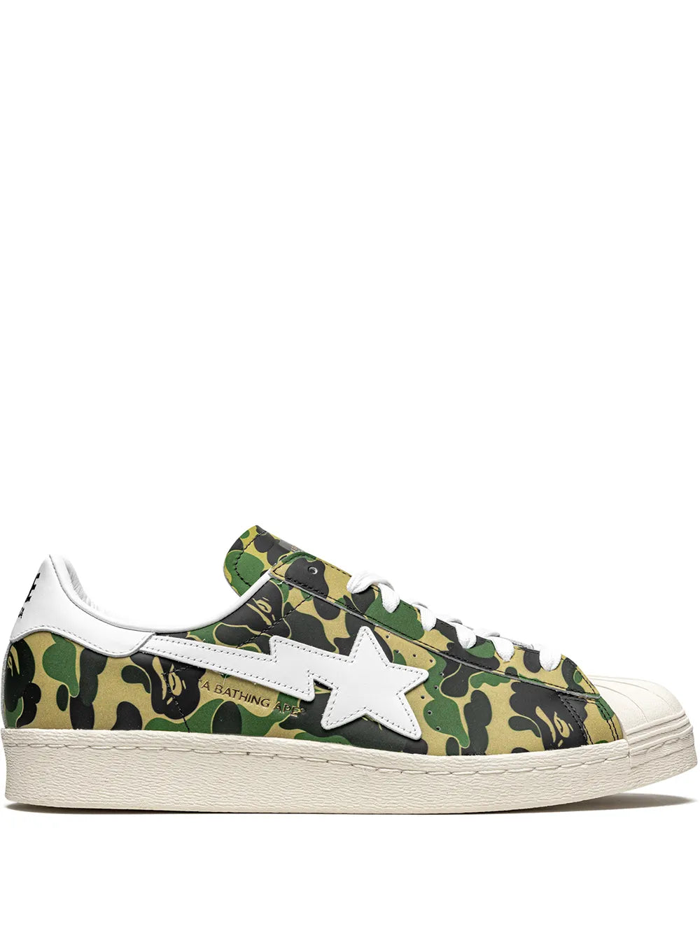 X Bape Superstar Green Camo Sneakers