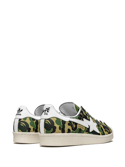 X Bape Superstar Green Camo Sneakers