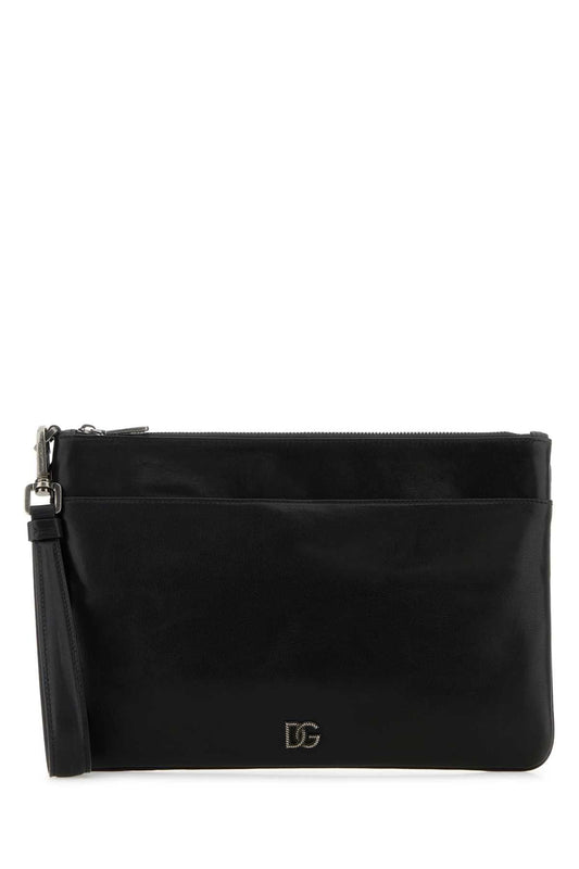 Dolce & Gabbana Men Black Leather Clutch