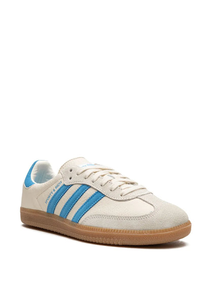 X Sporty And Rich Samba Cream Blue Sneakers