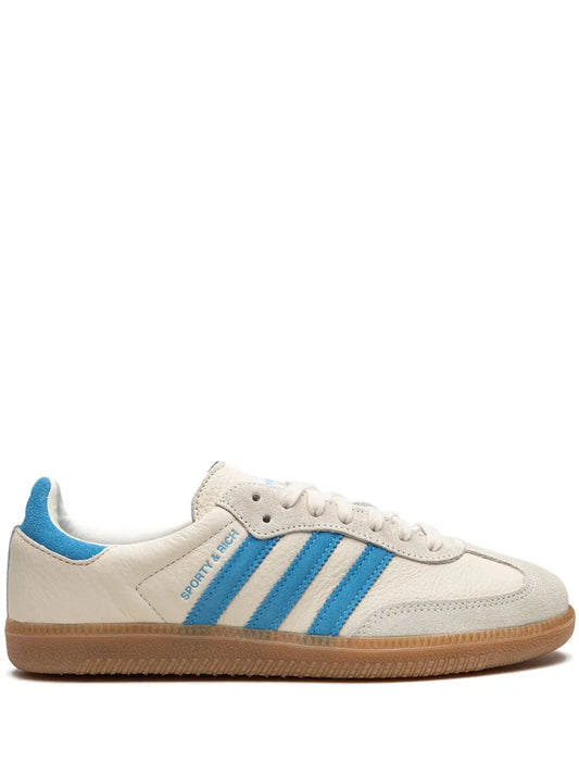X Sporty And Rich Samba Cream Blue Sneakers