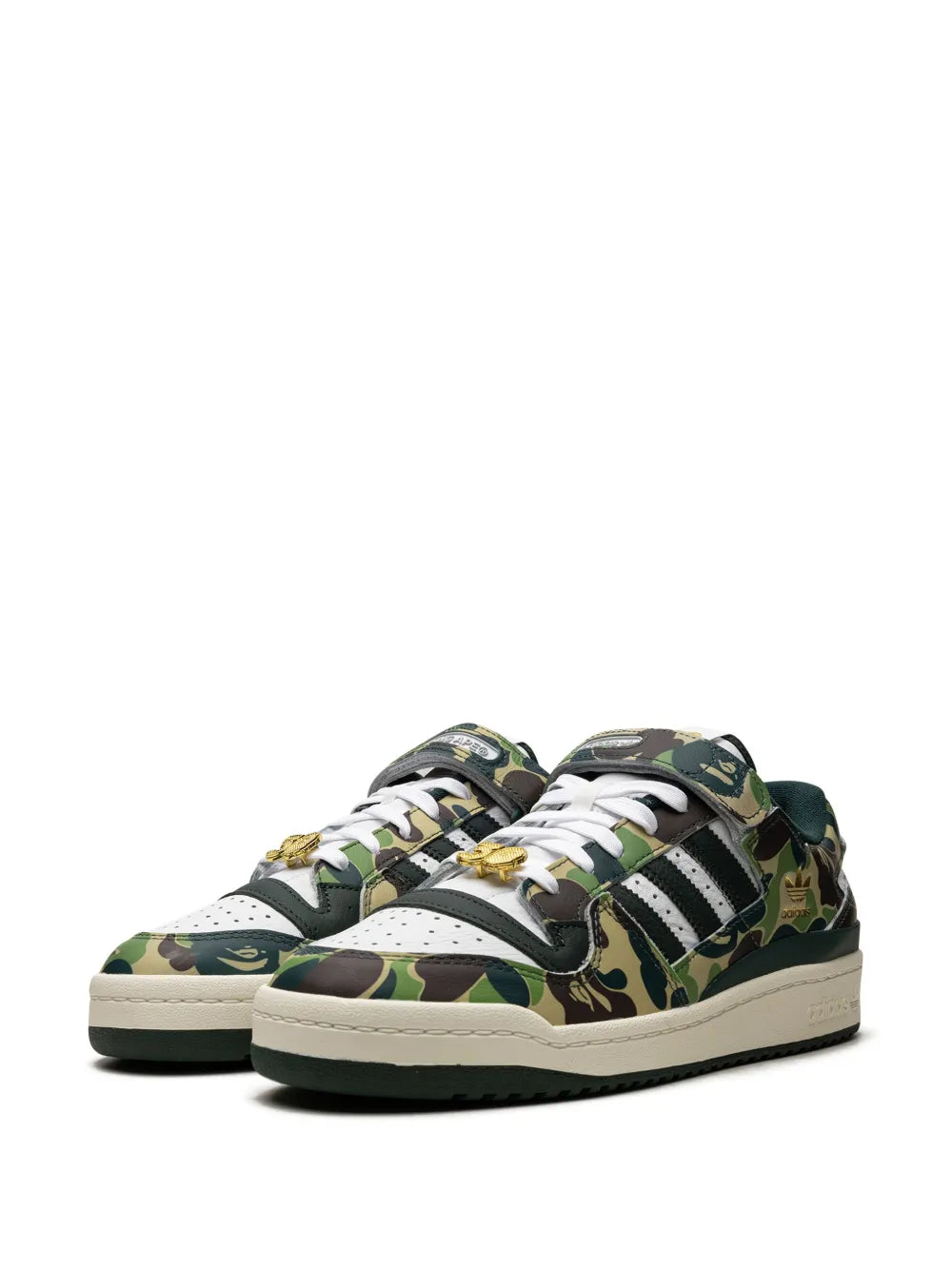 X Bape Forum 84 Low 30Th Anniversary Green Camo Sneakers