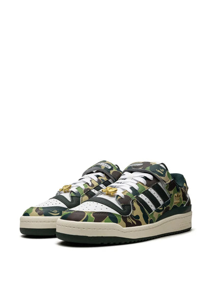 X Bape Forum 84 Low 30Th Anniversary Green Camo Sneakers