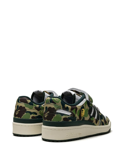X Bape Forum 84 Low 30Th Anniversary Green Camo Sneakers