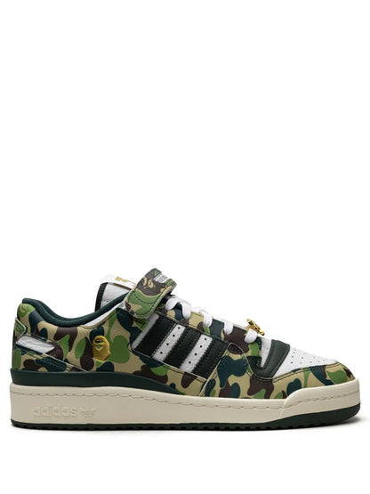 X Bape Forum 84 Low 30Th Anniversary Green Camo Sneakers