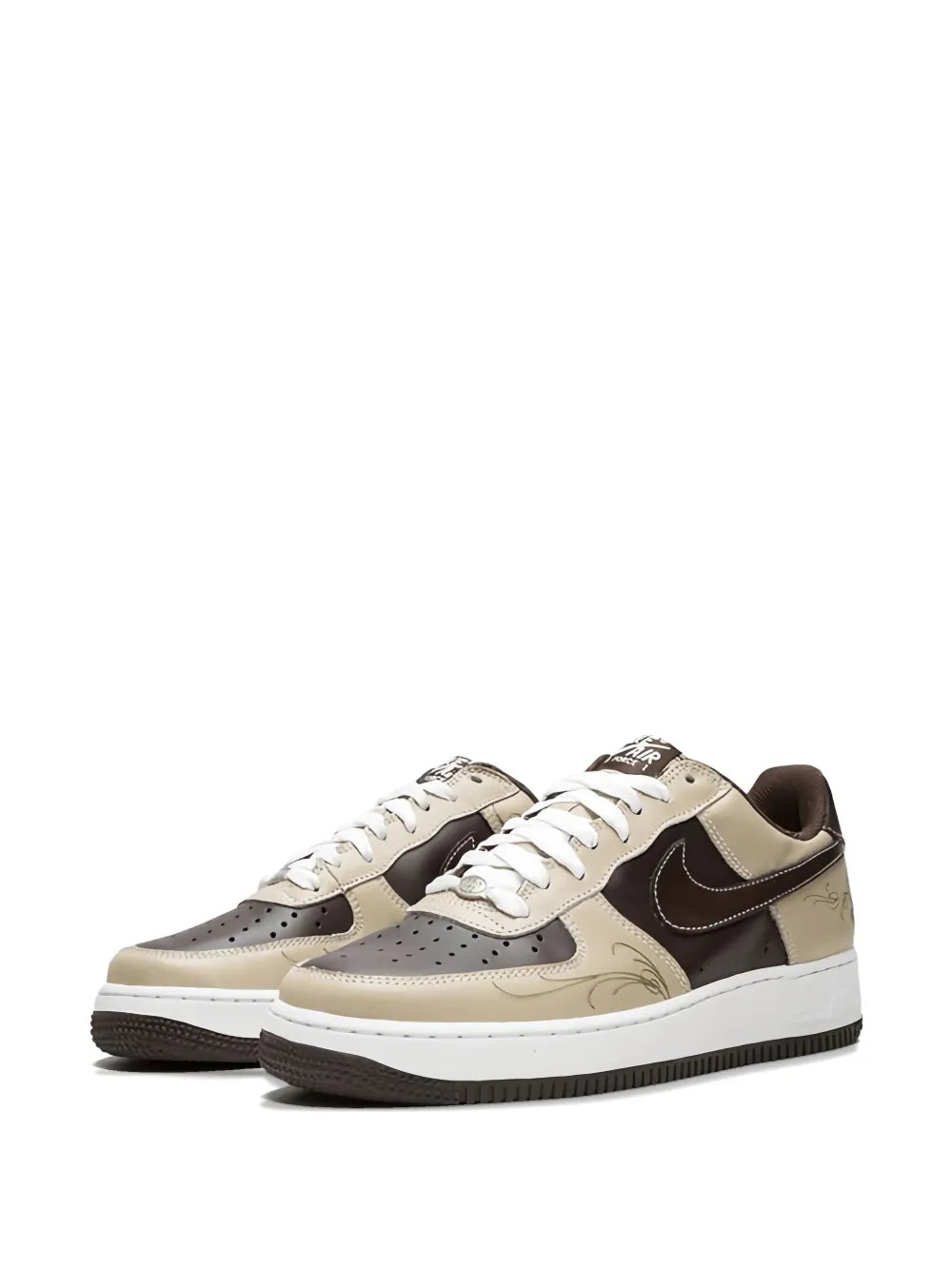 Air Force 1 Embroidered Leather Sneakers