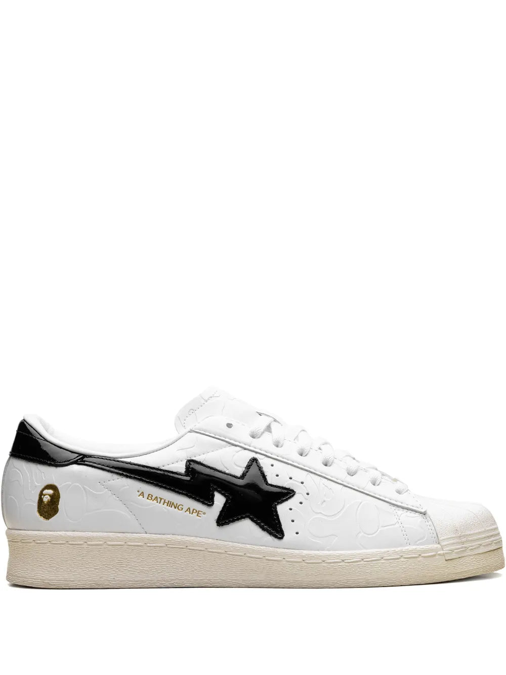 X A Bathing Ape Superstar Vintage White Black Sneakers