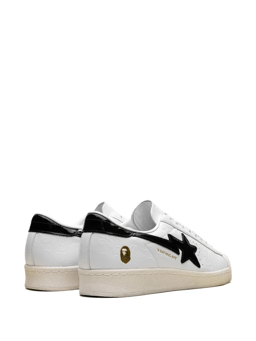 X A Bathing Ape Superstar Vintage White Black Sneakers