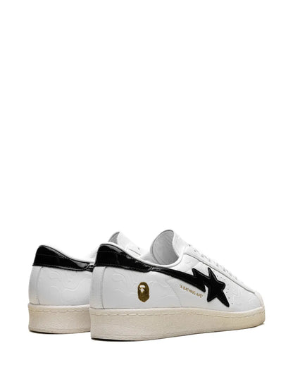 X A Bathing Ape Superstar Vintage White Black Sneakers