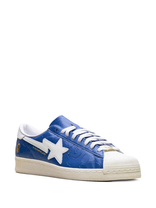 X A Bathing Ape Superstar Vintage Blue White Sneakers
