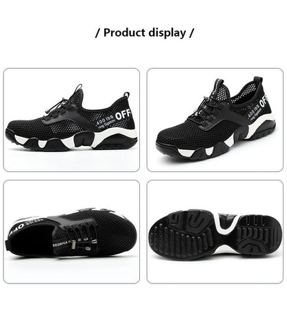 Lightweight Safety Shoes for Men | Breathable Steel Toe Work Sneakers | Protective Industrial Footwear