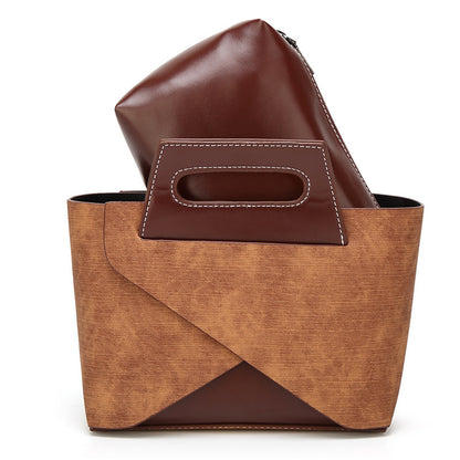 Retro Leather Handbag for Women | Portable Mother Bag & Crossbody Shoulder Bag | New Fashion from Guangzhou