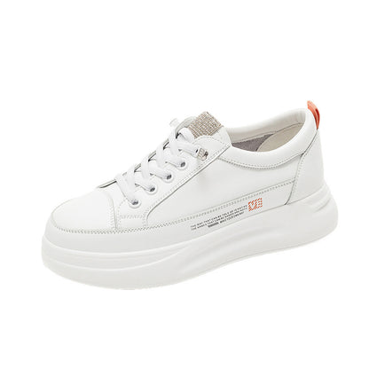 Women’s White Platform Sneakers – All-Match Thick-Soled Casual Sports Shoes