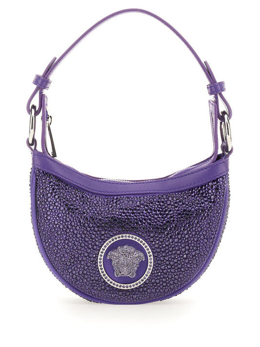 Versace Women Mini Hobo Bag With Crystals