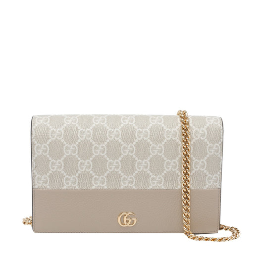 Gucci Women Gg Marmont Bi-Colour With Chain Wallet