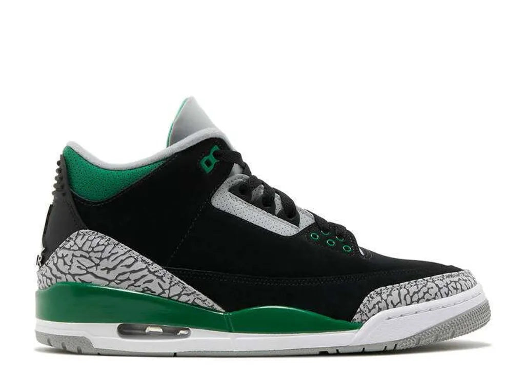  Air Jordan 3 Retro Shoes Green Gray Black